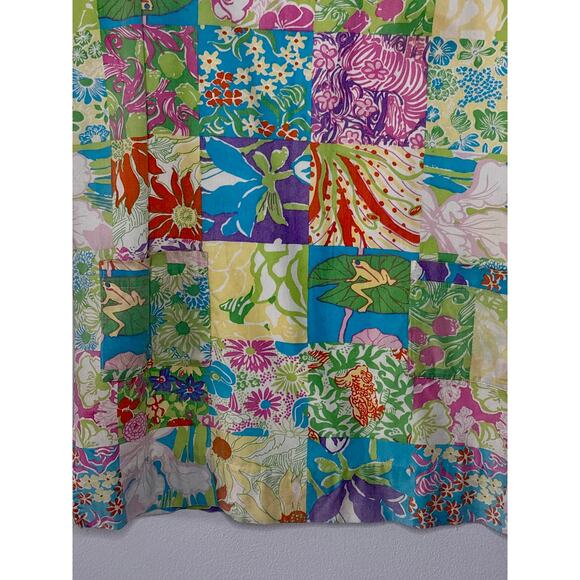 Vintage 1990s Lilly Pulitzer White Label Patchwork Dress Floral Print 8P AS IS - Picture 6 of 16
